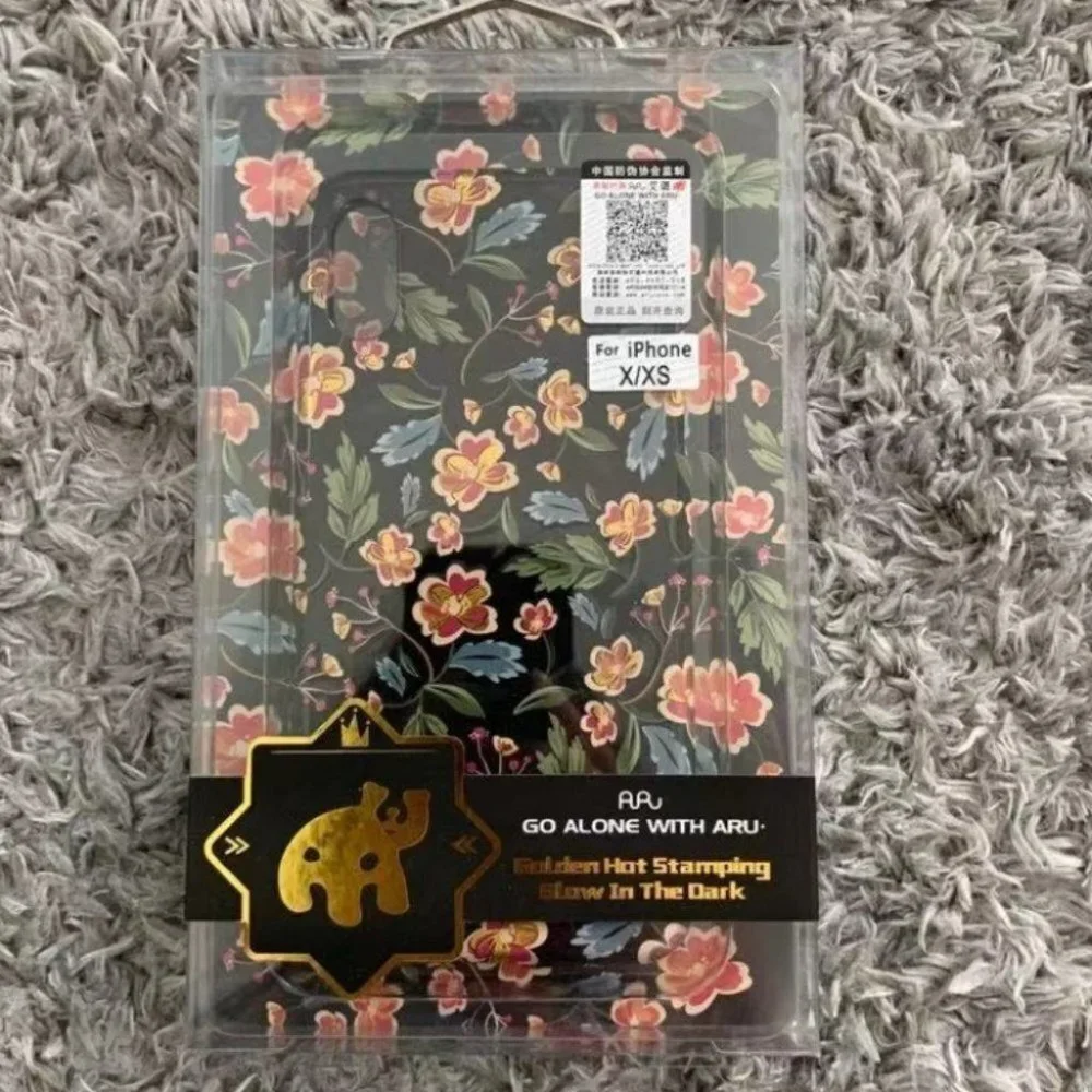 iPhone X / iPhone XS Floral tpu gold stamp case